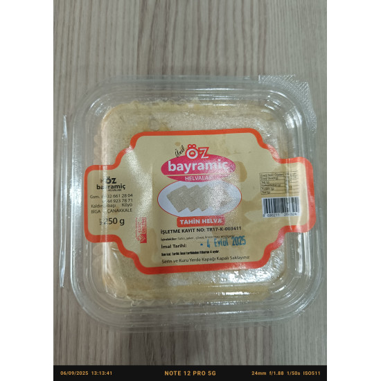 Öz Bayramiç Tahini Halva 250 g