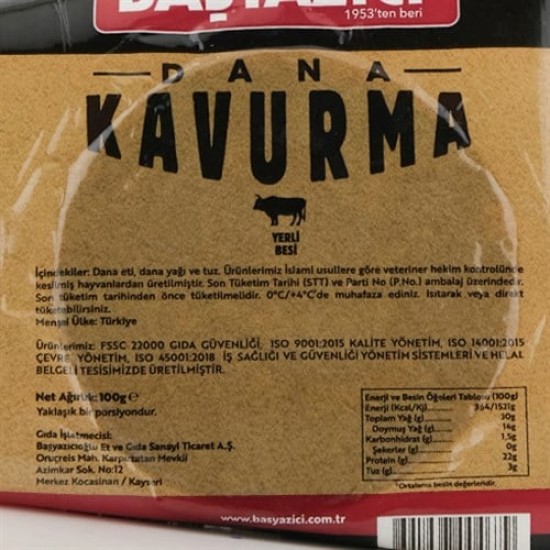 Başyazıcı Roasted Beef 100 g