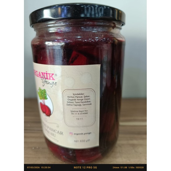 Organic Yenge Beet Pickles Small 650 g